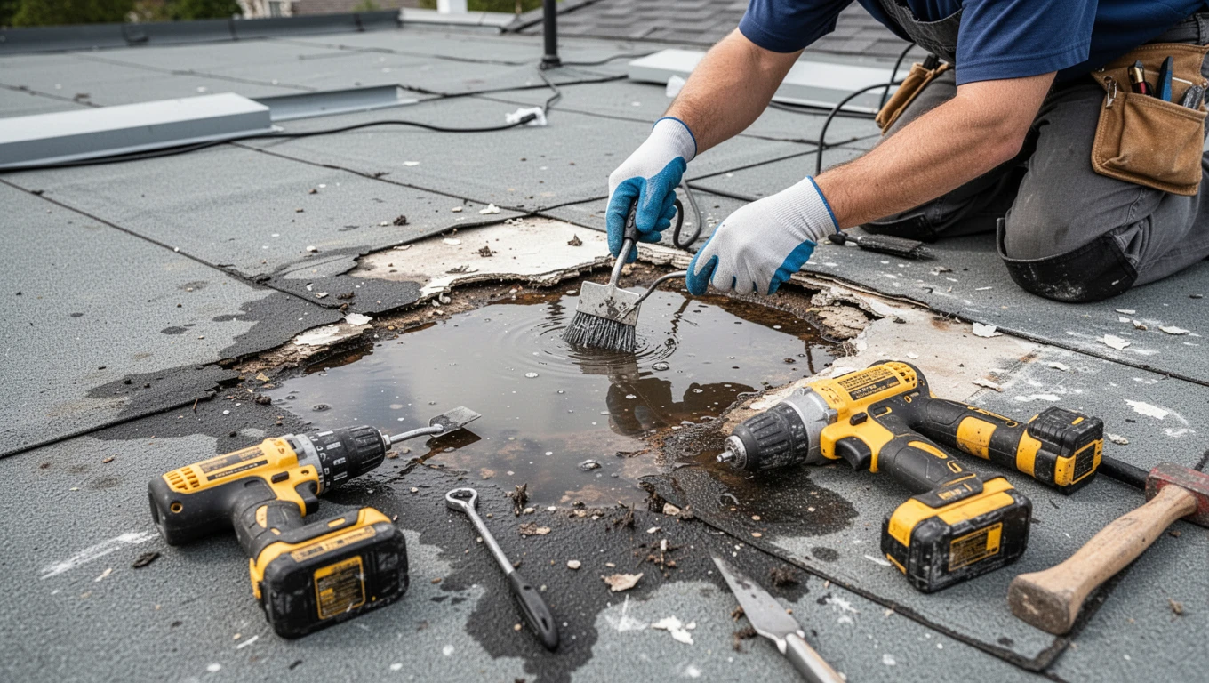 Roof Leak Water Damage Repair