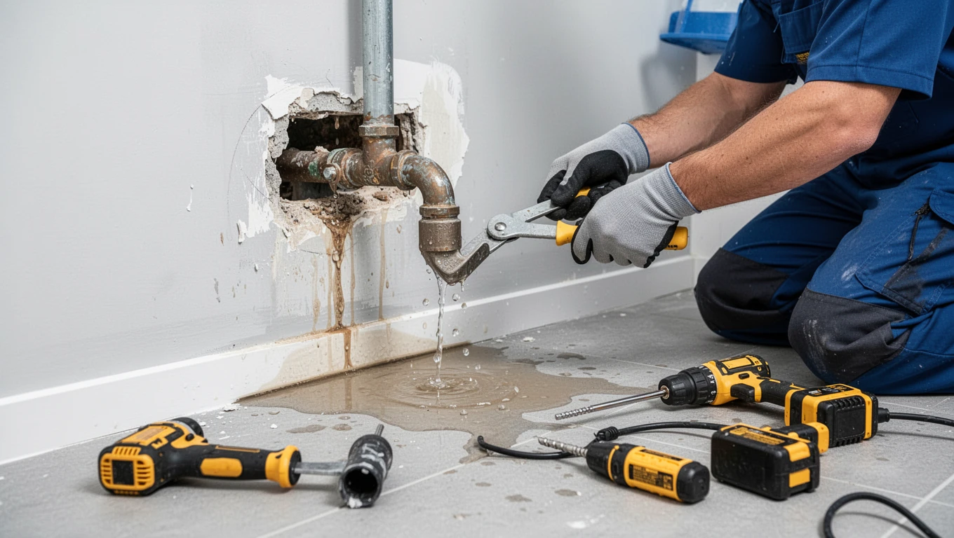 Leaking Pipe Water Damage Repair
